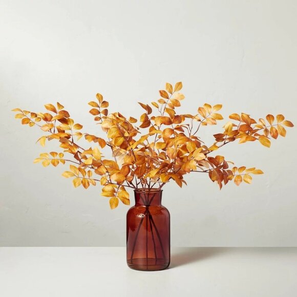Large 25" Faux Golden Ash Leaf Arrangement - Hearth & Hand Magnolia 2023 Target - Picture 1 of 6